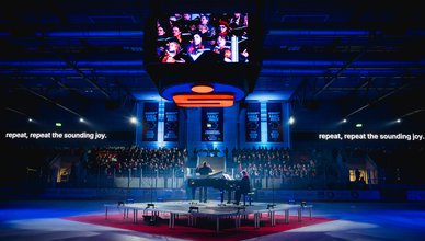 »Weihnachts(mit)singen« Podest