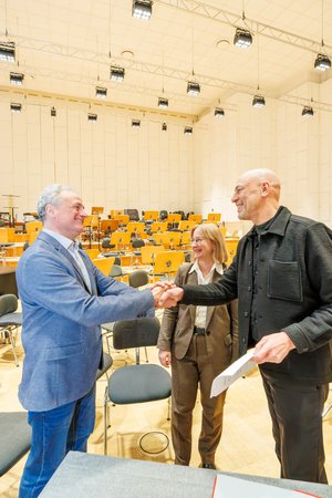 Klaus Dörr, Fabrice Bollon und Dr. Judith Marquardt © Stadt Halle (Saale)/Thomas Ziegler